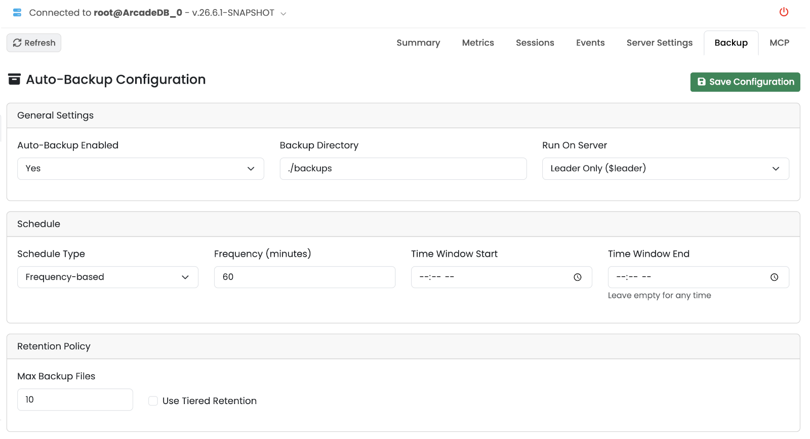 Server Backup Configuration